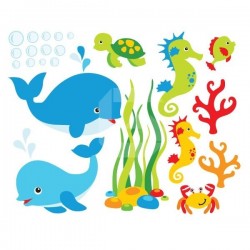 Sticker per bambini animali marini